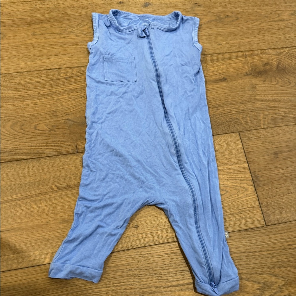 Sleeveless zipper romper periwinkle blue- 4T